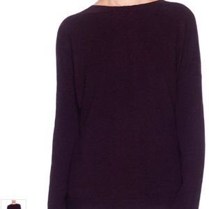 Eggplant Lace-Up Back Cashmere Sweater - Women